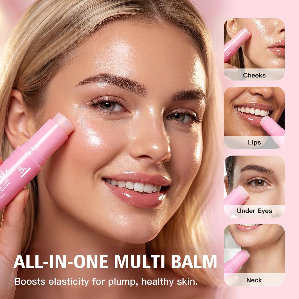 Voile™ PDRN Pink Collagen Multi-Balm Stick | Hydrating & Firming Moisture Stick for Face, Neck & Dry Skin