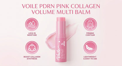 Voile™ PDRN Pink Collagen Multi-Balm Stick | Hydrating & Firming Moisture Stick for Face, Neck & Dry Skin