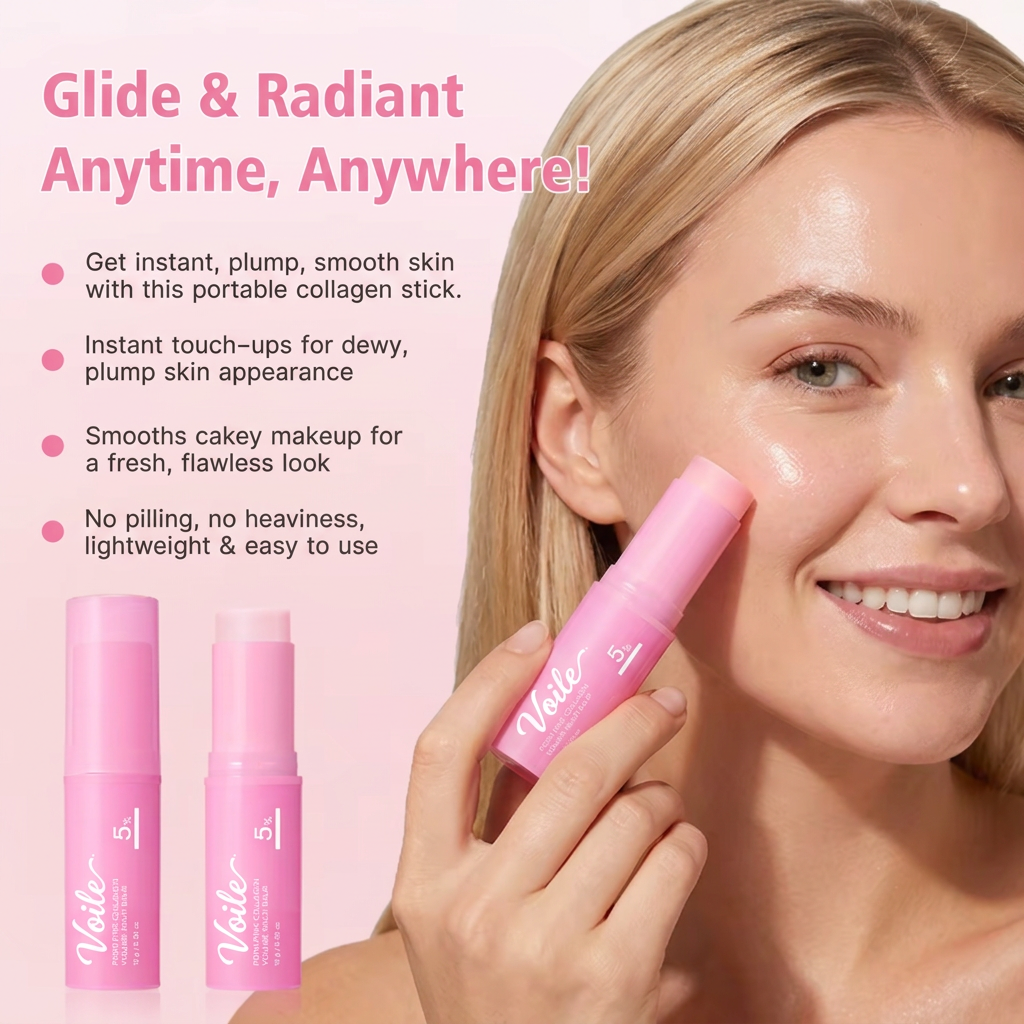 Voile™ PDRN Pink Collagen Multi-Balm Stick | Hydrating & Firming Moisture Stick for Face, Neck & Dry Skin